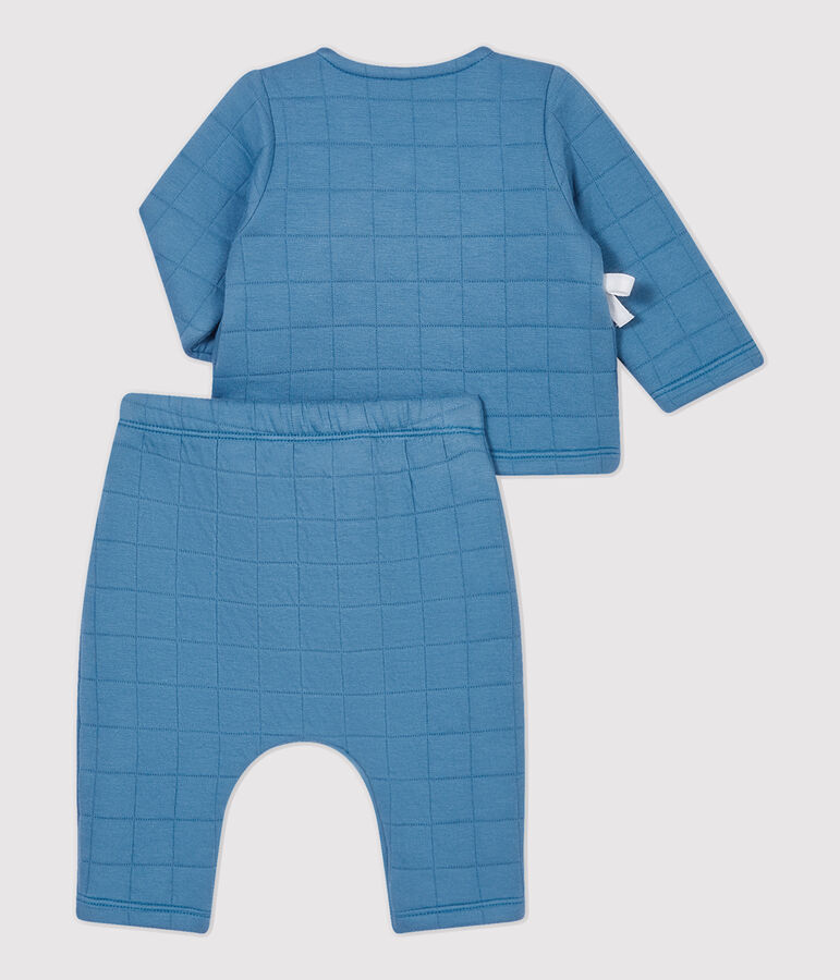 Zweiteiliges Baby-Set aus gesteppter Bio-Baumwolle blau