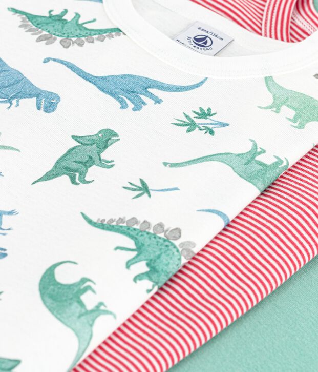3er-Set kurz&auml;rmelige Kinder-T-Shirts aus Baumwolle mit Dinos vielfarbig