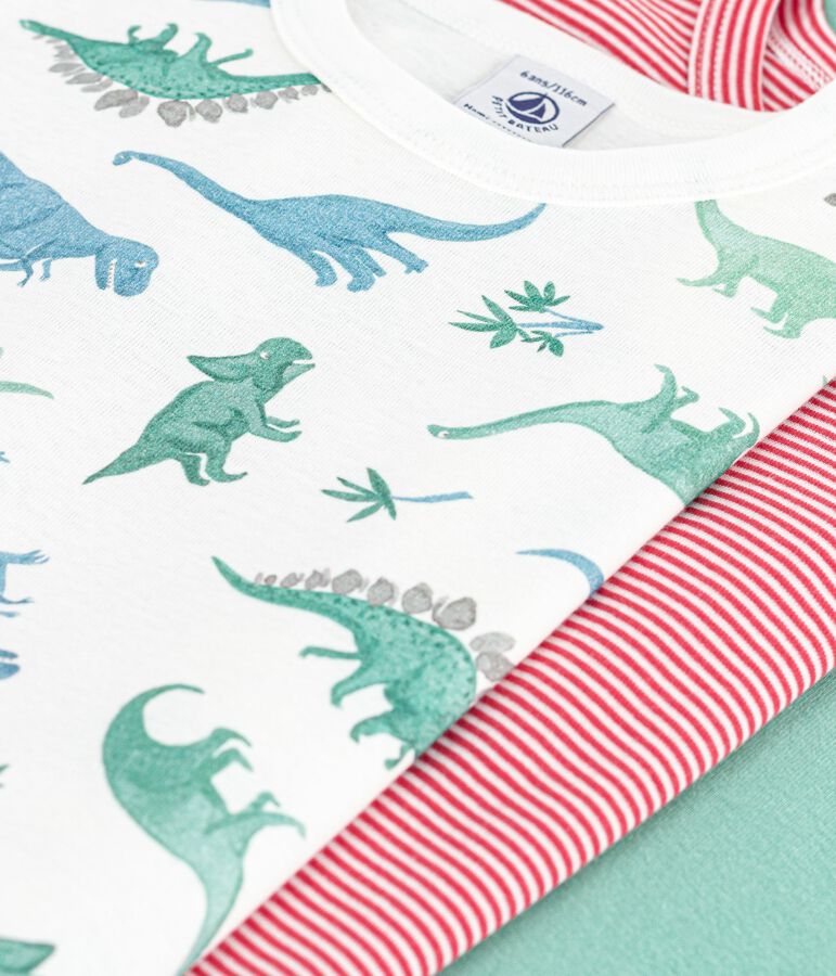 3er-Set kurz&auml;rmelige Kinder-T-Shirts aus Baumwolle mit Dinos vielfarbig