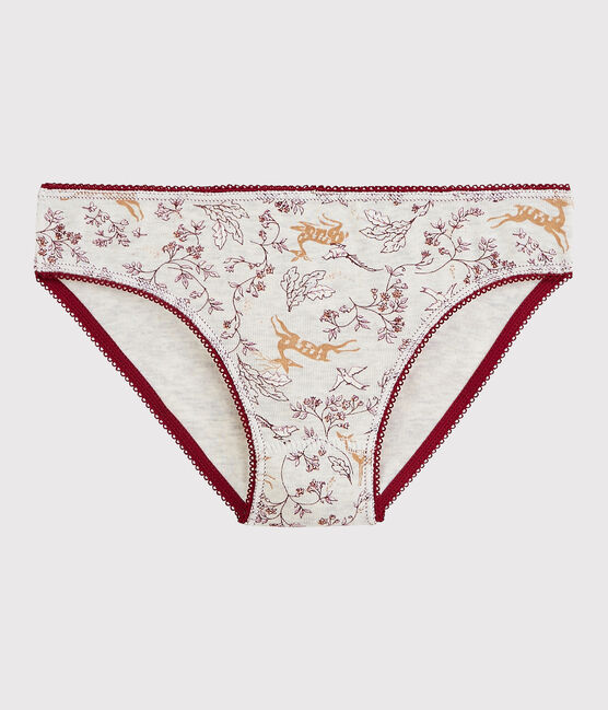 Baumwollhöschen für kleine Mädchen beige MONTELIMAR/weiss MULTICO