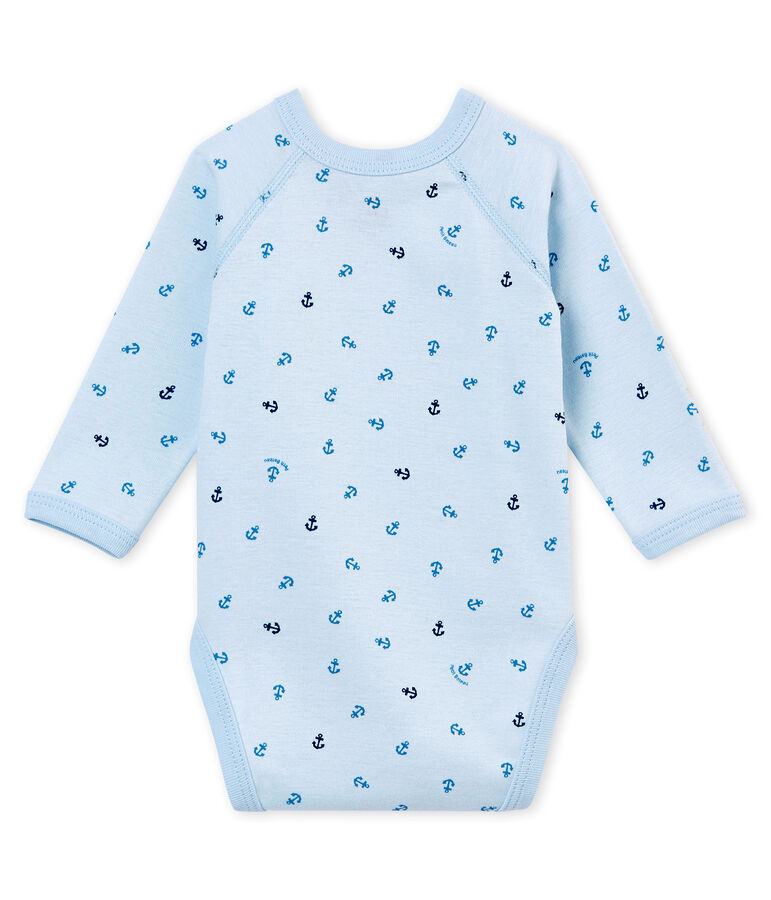 Lang&auml;rmeliger Baby Jungen Wickelbody. blau FRAICHEUR/blau ALASKA