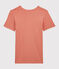 Eng anliegendes T-Shirt aus Bio-Baumwolle mit Pikotkante für Damen rosa PAPAYE