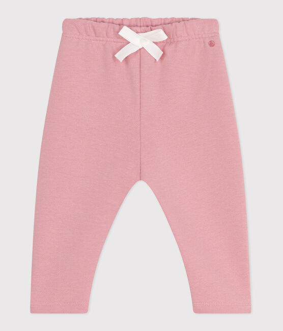 Baby-Jogginghose aus einfarbiger Baumwolle rosa CHARME