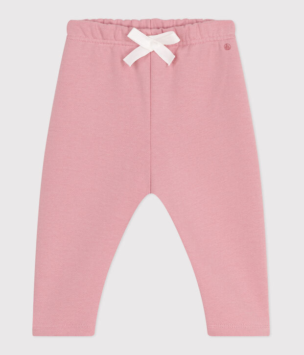 Baby-Jogginghose aus einfarbiger Baumwolle rosa