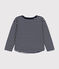 Langärmeliges Kinder-T-Shirt aus Doppeljersey für Jungen blau SMOKING/weiss MARSHMALLOW