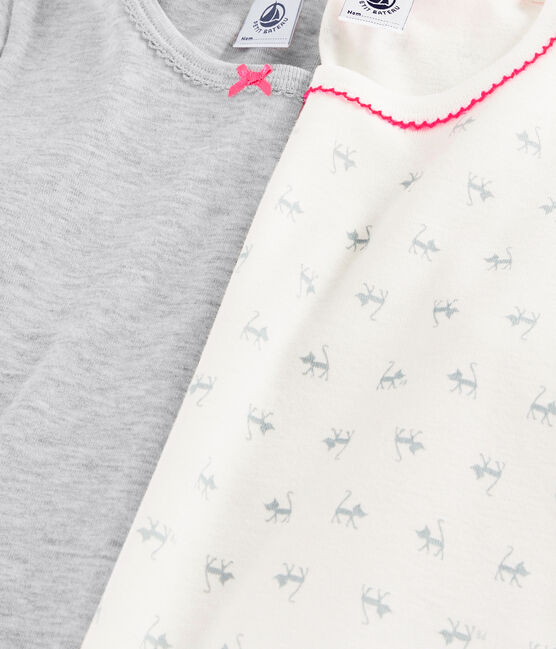 2er-Set kurzärmelige T-Shirts mit Katzen-Print für Mädchen variante 1
