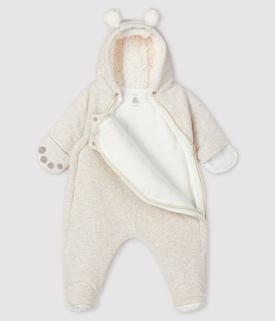 Baby-Bären-Overall aus Velours beige MONTELIMAR CHINE