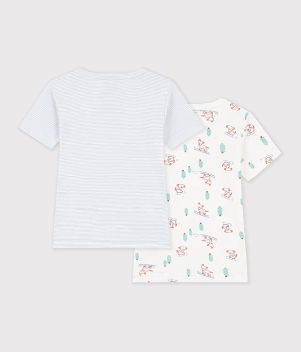 Set kurz&auml;rmelige Kinder-T-Shirts aus Baumwolle mit Hundemotiv vielfarbig