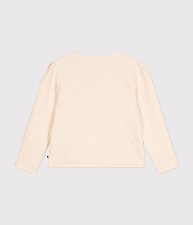 Kinder-Cardigan aus Doppeljersey f&uuml;r M&auml;dchen naturfarben