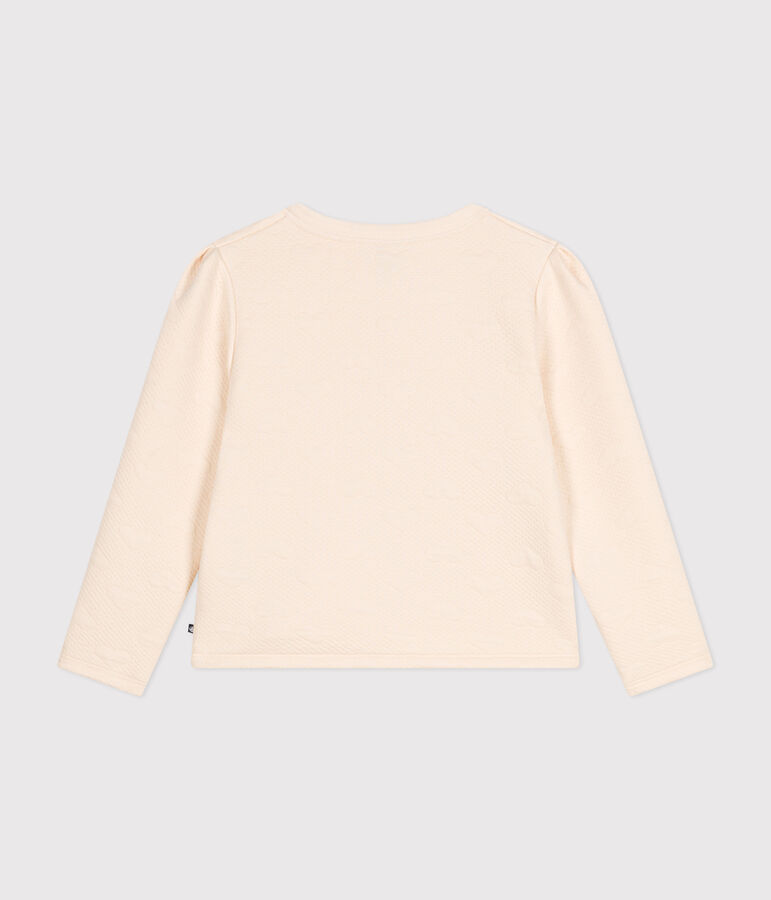 Kinder-Cardigan aus Doppeljersey f&uuml;r M&auml;dchen naturfarben