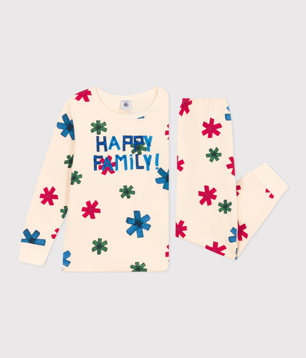 Kinderpyjama aus Molton mit Sternenmotiv naturfarben/vielfarbig