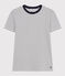 Kurzärmeliges Damen-T-Shirt "L'Iconique" aus gestreiftem Rippstrick weiss MARSHMALLOW/blau SMOKING