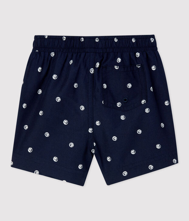 Umweltfreundliche Baby-Badeshorts blau/weiss