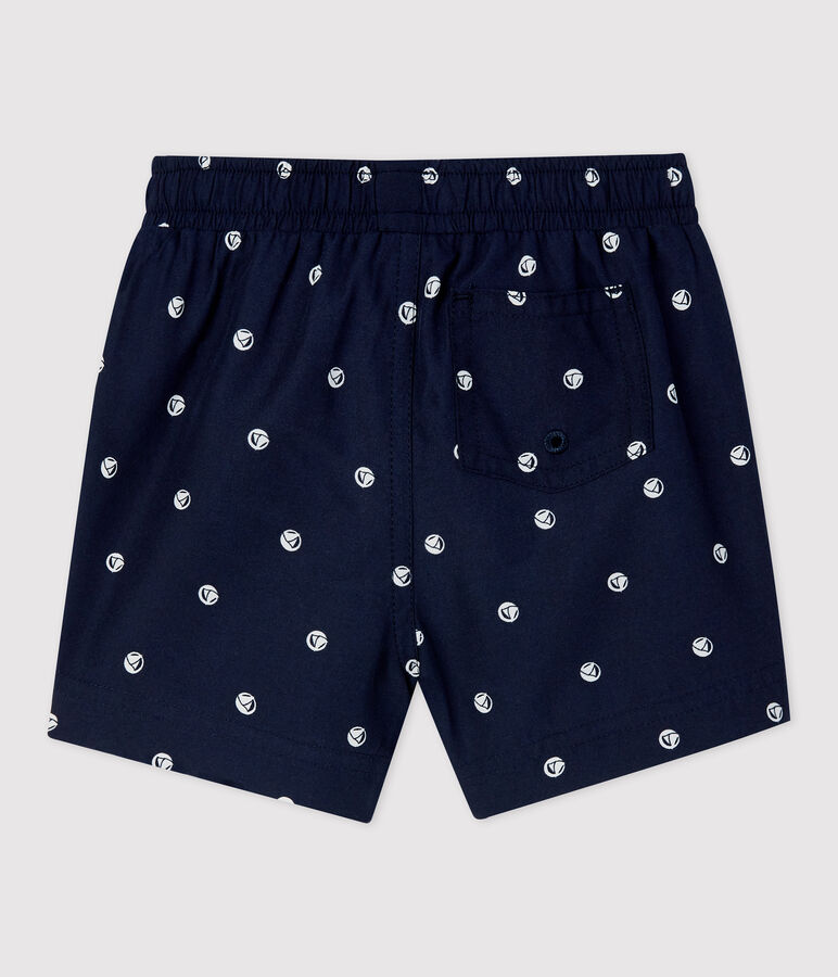 Umweltfreundliche Baby-Badeshorts blau/weiss