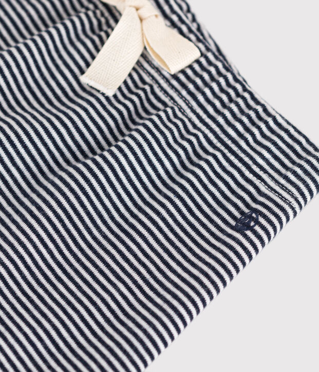 Baby-Hose aus Bio-Baumwolle blau/weiss