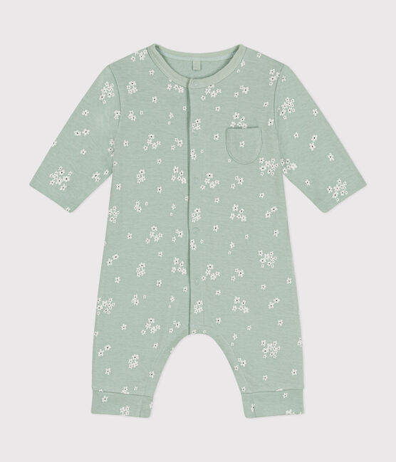 Langer Baby-Overall aus Doppeljersey grün HERBIER/weiss MULTICO