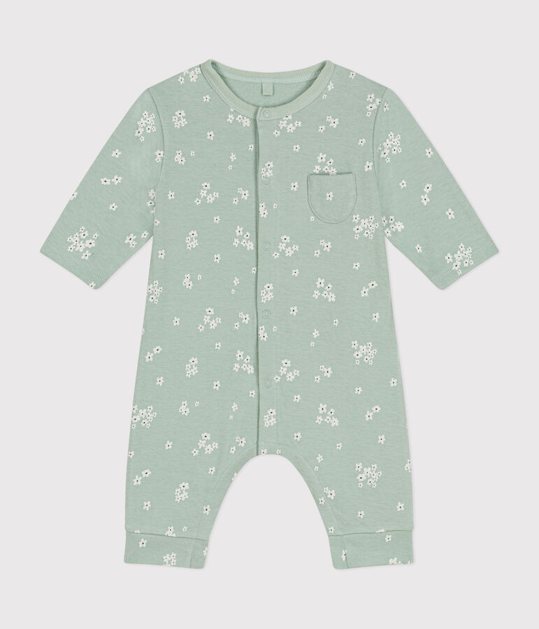 Langer Baby-Overall aus Doppeljersey gr&uuml;n/vielfarbig