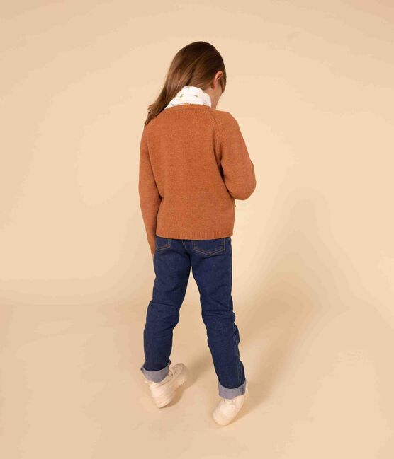 Kinder-Cardigan aus Wolle für Mädchen braun ECUREUIL