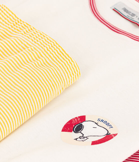 Kurzpyjama Petit Bateau X Snoopy aus Baumwolle für Damen weiss MARSHMALLOW/weiss MULTICO