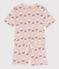 Kurzpyjama aus Baumwolle mit Tulpenmotiv für Damen rosa SALINE/weiss MULTICO