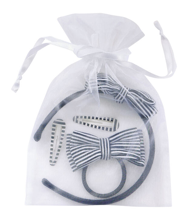 Set Haar-Accessoires f&uuml;r M&auml;dchen blau/weiss