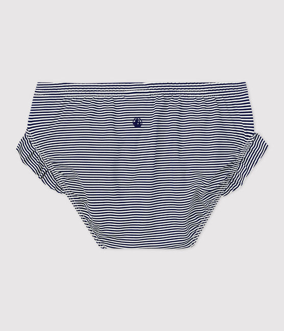 Bikinihose mit Ringelstreifenfür Baby blau MEDIEVAL/weiss MARSHMALLOW