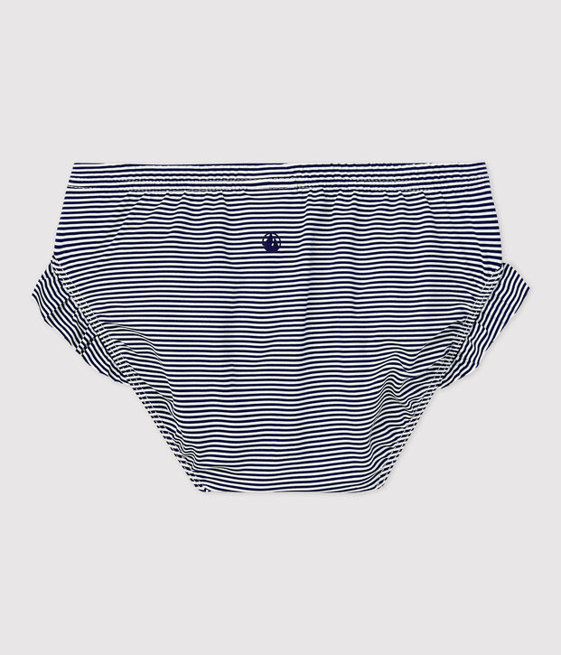Bikinihose mit Ringelstreifenf&uuml;r Baby blau/weiss