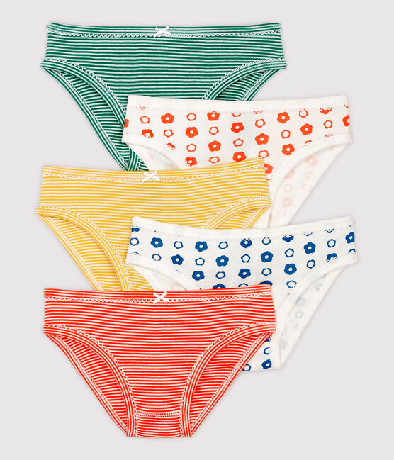 5er-Set Slips aus Baumwolle und Elastan mit Herzmotiv für Mädchen variante 1