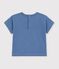 Kurz&auml;rmeliges Baby-T-Shirt aus einfarbiger Baumwolle mit Motiv blau