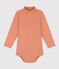 Langärmeliger Baby-Body aus Baumwolle mit Rollkragen rosa SIENNA