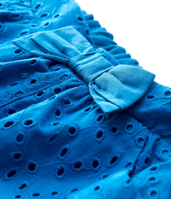 Baby-Shorts mit englischer Stickerei für Mädchen blau MYKONOS