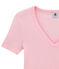 Damen-T-Shirt mit V-Ausschnitt aus Original-Rippstrick rosa BABYLONE