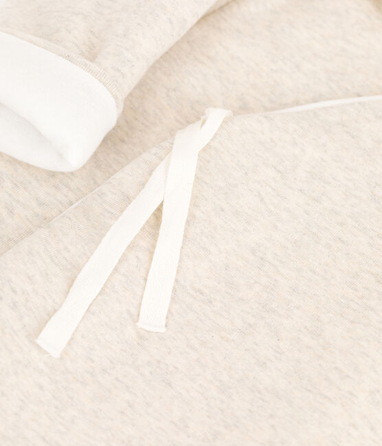 Langer Baby-Overall mit Kapuze aus Bio-Baumwolle in meliertem Grau. beige MONTELIMAR CHINE