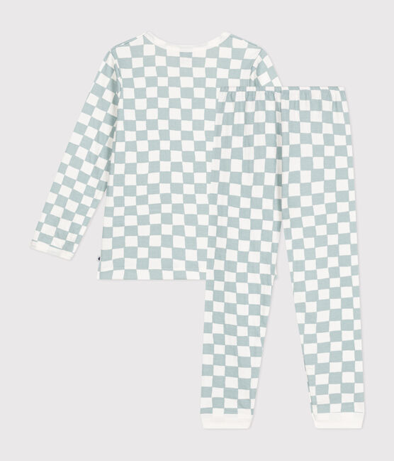 Kinder-Pyjama aus Baumwolle mit Schachbrettmuster MARSHMALLOW/ PAUL