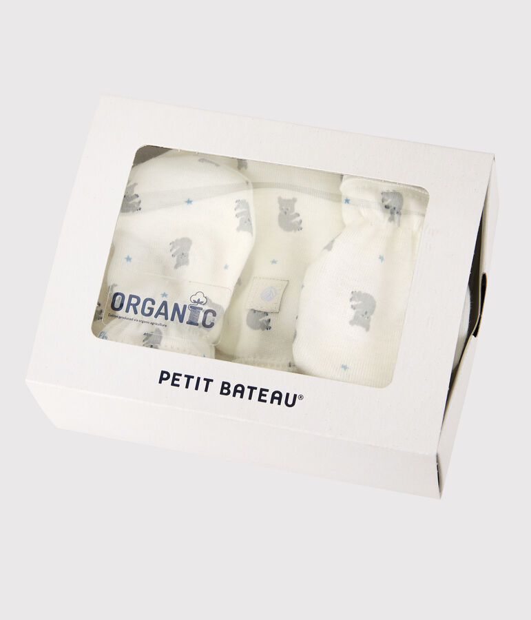 Baby-M&uuml;tzchen und -F&auml;ustlinge f&uuml;r Neugeborene aus Bio-Baumwolle vielfarbig