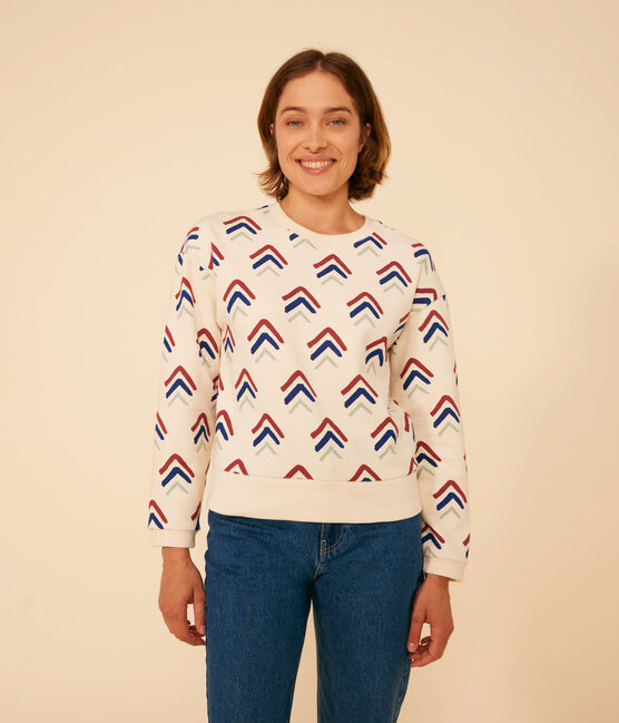 Damen-Sweatshirt aus Molton weiss AVALANCHE/ MULTICO