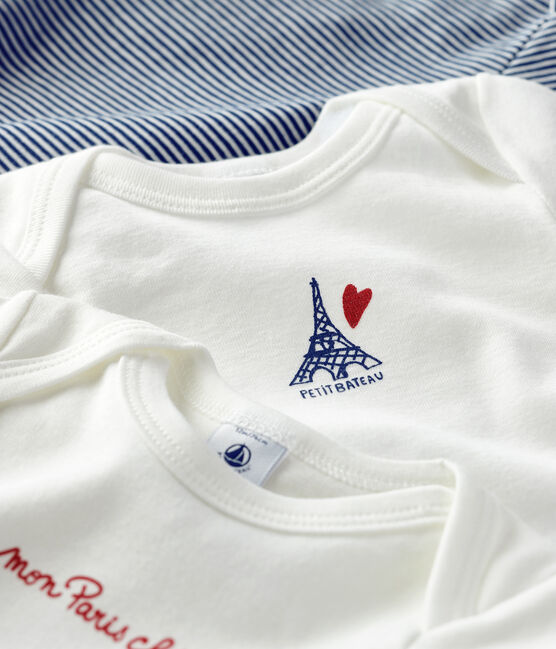 3er-Set kurzärmelige Paris-Bodys aus Baumwolle für Babys variante 1