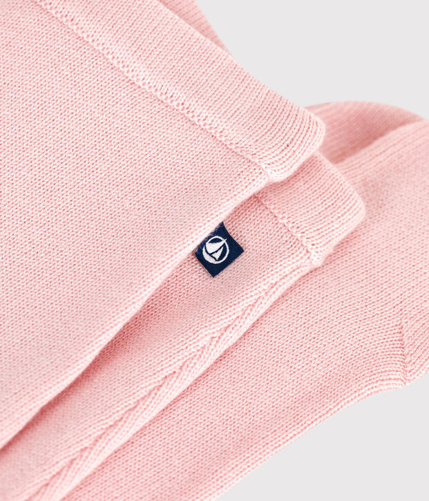 Baby-Hose aus Woll- und Baumwollstrick rosa