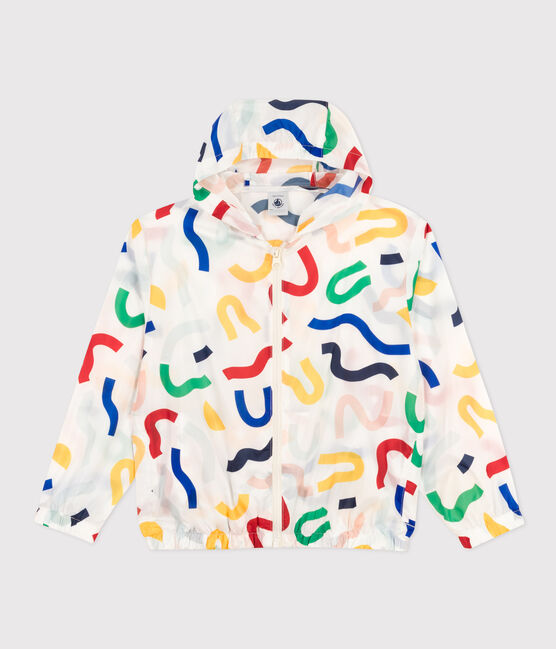 Ultraleichte Kinder-Windjacke weiss MARSHMALLOW/weiss MULTICO