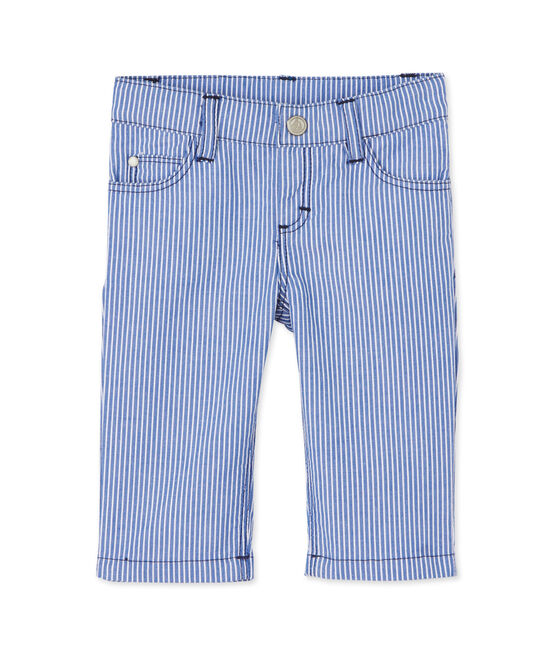 Gestreifte Baby-Jungen-Hose blau SURF/weiss ECUME