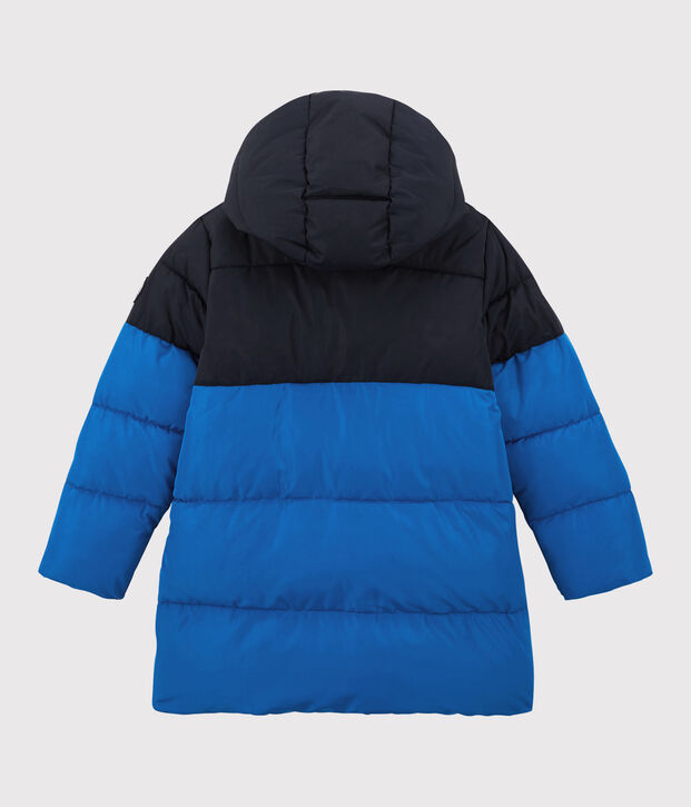 Lange, gef&uuml;tterte Kinder-Winterjacke f&uuml;r M&auml;dchen / Jungen blau/blau