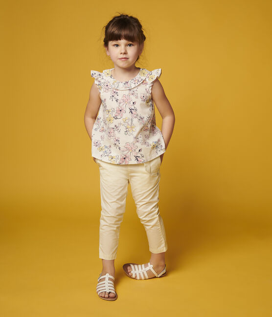 Kinderhose aus Sergestoff für Mädchen gelb CITRONEL
