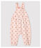 Bedruckte Baby-Latzhose aus Molton für Mädchen rosa FLEUR/weiss MULTICO