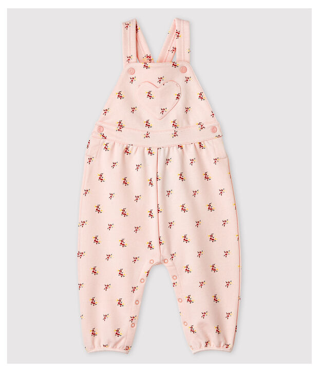 Bedruckte Baby-Latzhose aus Molton f&uuml;r M&auml;dchen rosa/vielfarbig