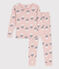 Kinderpyjama aus Baumwolle in eng geschnittener Passform für Mädchen rosa SALINE/weiss MULTICO