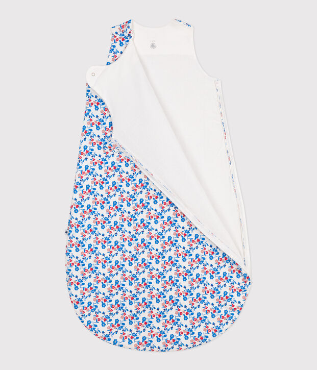 Babyschlafsack aus Baumwolle mit Blumenmotiv TOG-Wert 2 weiss/vielfarbig
