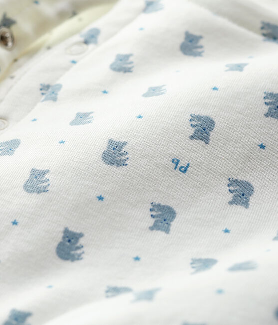 Ärmellose, wattierte Babyjacke aus Bio-Baumwolle weiss MARSHMALLOW+GRIS/ MULTICO