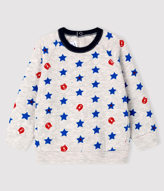 Baby-Sweatshirt aus Doppeljersey für Jungen grau BELUGA/weiss MULTICO