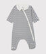 Baby-Bodyjama mit Reißverschluss aus Rippstrick