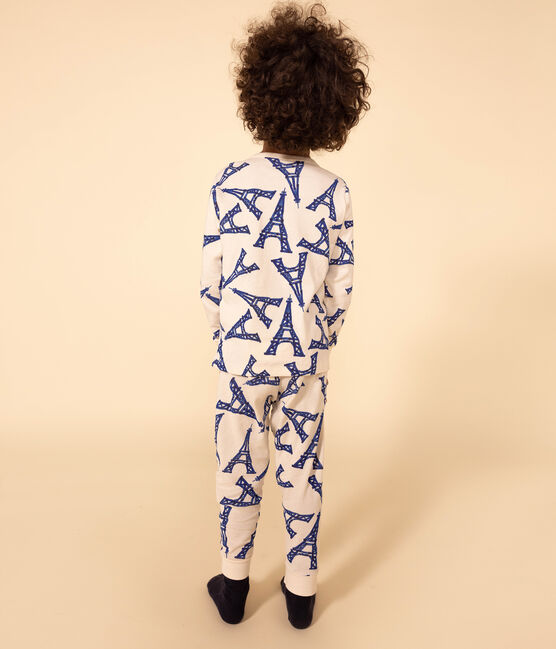 Kinderpyjama Paris aus Baumwolle weiss AVALANCHE/ MULTICO